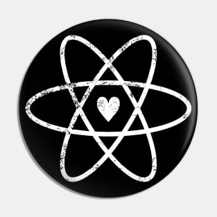 Atomic Symbol + Heart, Distressed Pin