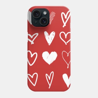 Hearts Print Phone Case