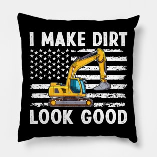 Excavator Excellence Trendy Tee Showcasing the Versatility of Machinery Pillow