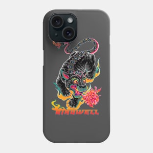 Black panther with snake tail Phone Case