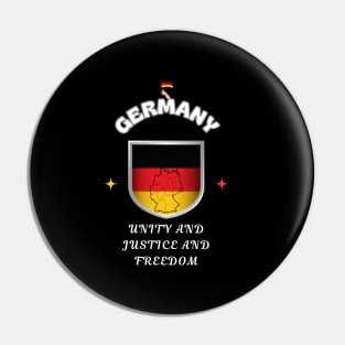 German Pride, Unity and justice and freedom Pin