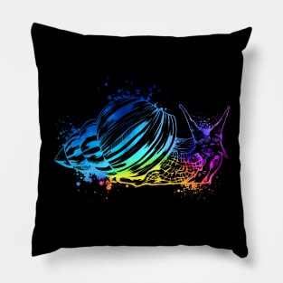 Colorful drawing of an agate snail - Snails Pillow