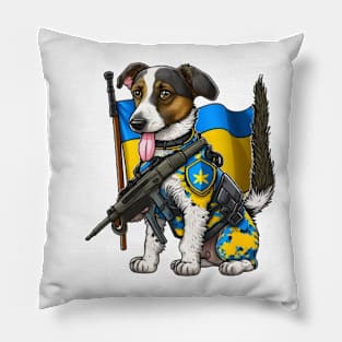 Dog ukrainian soldier Pillow