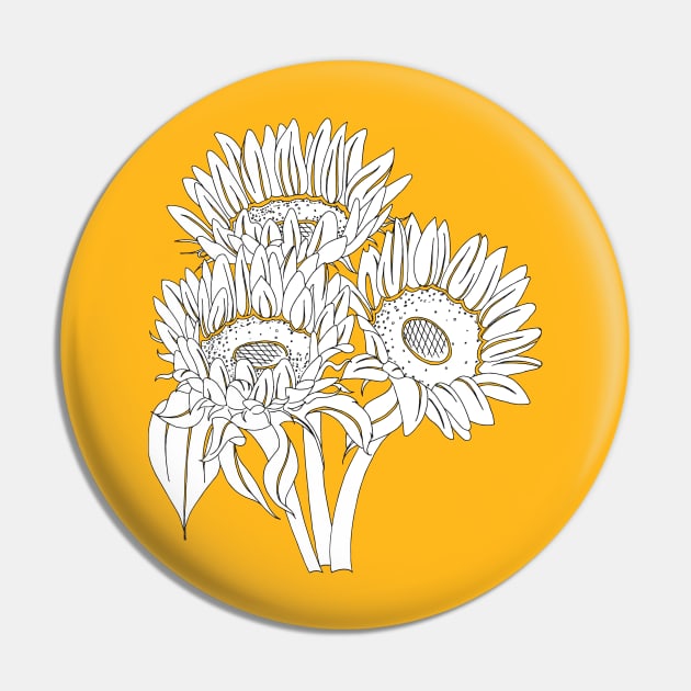 Sunflowers Pin by ColoringWithKristine