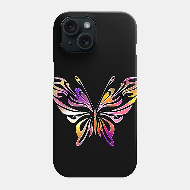 Butterfly Animal Color Wild Forest Nature Chrome Graphic Phone Case by Cubebox