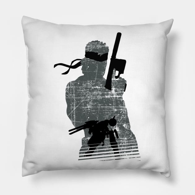 Solid Snake silhouette Pillow by InfinityTone