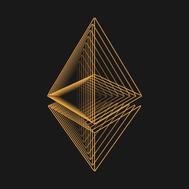 Ethereum crypto gold modern typography art gift by star trek fanart and more