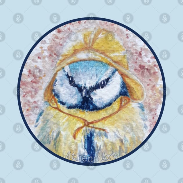 Watercolour Blue Tit Bird Painting  | Circle | by Athene Art