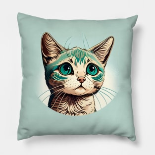 Amazing Cute Pastel Cat Face Lover - Funny Cats Pillow