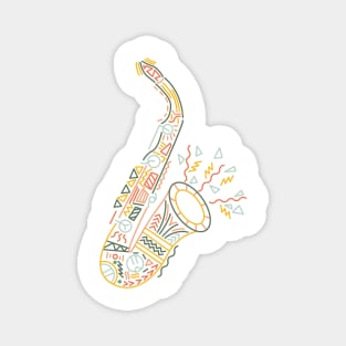 Saxophone Vibrant Colours Magnet