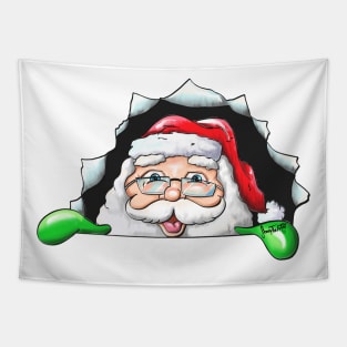 Santa Claus End 2020 happily 3D gift v2 Tapestry