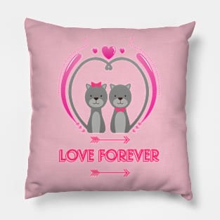 CUTE LOVE FOREVER CATS Pillow