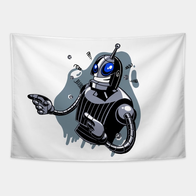 Funny Robot Character Tapestry by Arch4Design