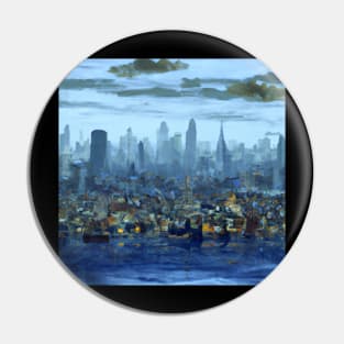 A city skyline Pin