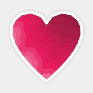 Polygonal heart with shades of pink and red Magnet