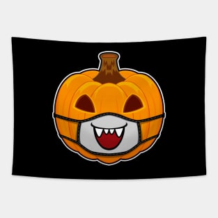 Happy Pumpkin Halloween with Smiling Mask Tapestry