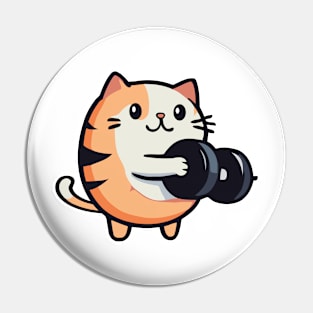 Funny Kitten with Dumbbells  for Purr-fect Workouts Pin