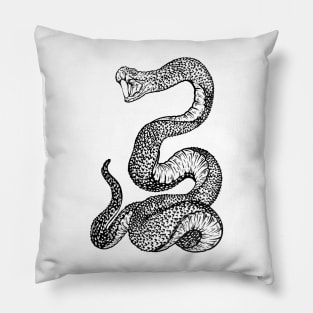 Edna the Snake (Full-Body B&W) Pillow