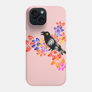 Crow with flowers Phone Case