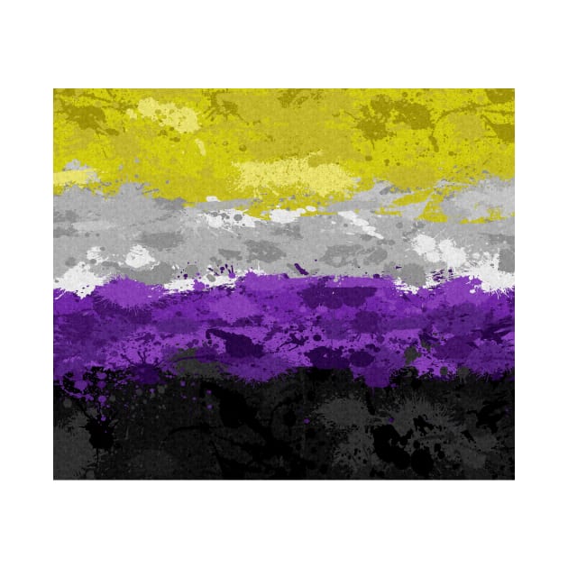 Abstract Paint Splatter Non-Binary Pride Flag Pattern by LiveLoudGraphics