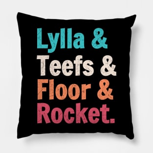 Lylla And Teefs And Floor And Rocket Vintage Pillow