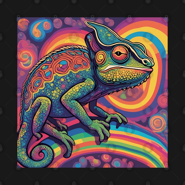 Magic Psycehdelic Chameleon by Souls.Print