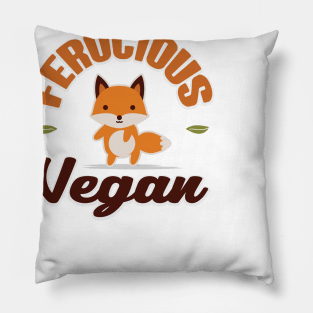 Ferocious Vegan Fox Pillow