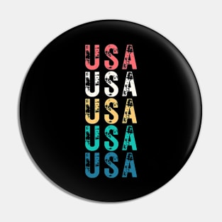 USA DISTRESSED GRUNGE RETRO U.S.A INDEPENDENCE DAY 4TH JULY Pin