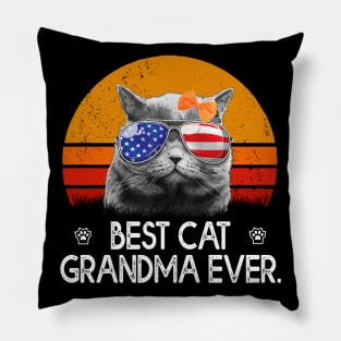 Vintage Best Cat Grandma Ever T-Shirt Pillow