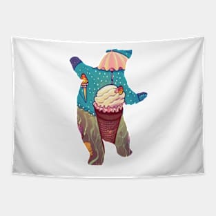 ice cream bear art gift Tapestry