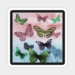 Butterfly Watercolor Graphic Art Inspiration, Colorful Happy Inspirational Design Home Decor, Apparel & Gifts Magnet