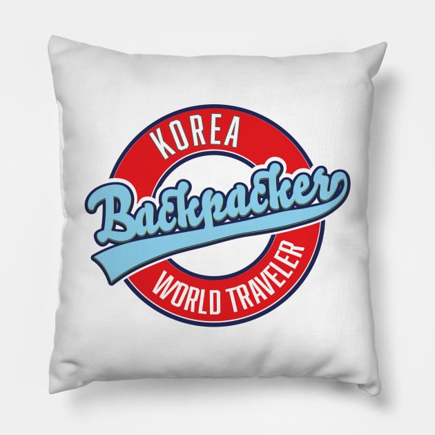 Korea backpacker world traveler Pillow by nickemporium1