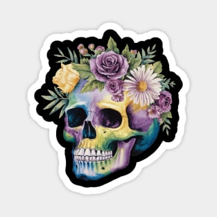 Floral Skull: Beauty and Darkness in Harmony Magnet