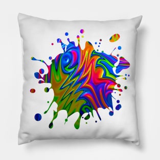 Psychedelic Rainbow Fractal Pillow