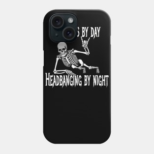 Metalhead Skeleton Doing Push-Ups Phone Case