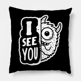 Peekaboo I SEE YOU Monster Pillow