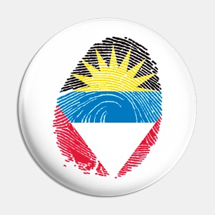 Flag of antigua barbuda in fingerprint Pin