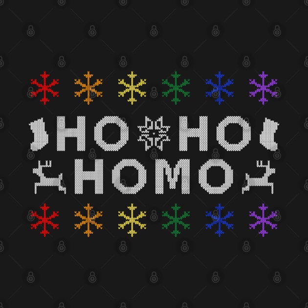 Ho Ho Homo Ugly Sweater (Rainbow) by Queerdelion