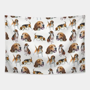 watercolors beagles Tapestry