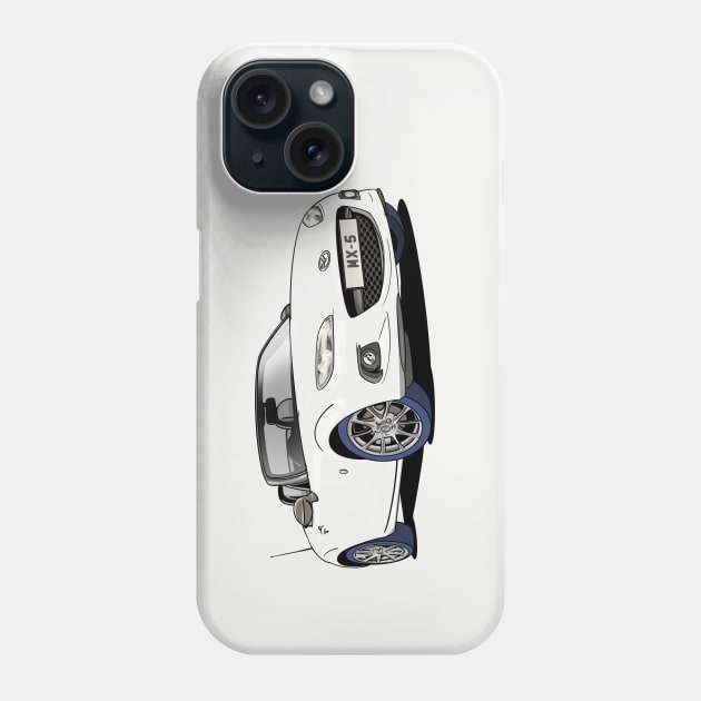 White Mazda MX-5 Car Phone Case by Webazoot