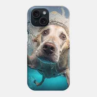 Dog diving in a swimming pool Phone Case