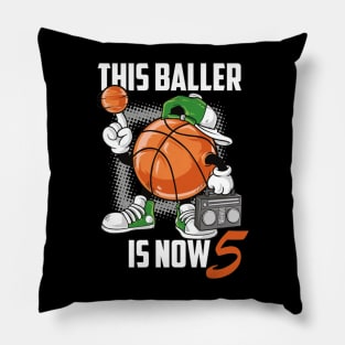 I'm 5 Basketball Theme Birthday Party Celebration 5th Pillow