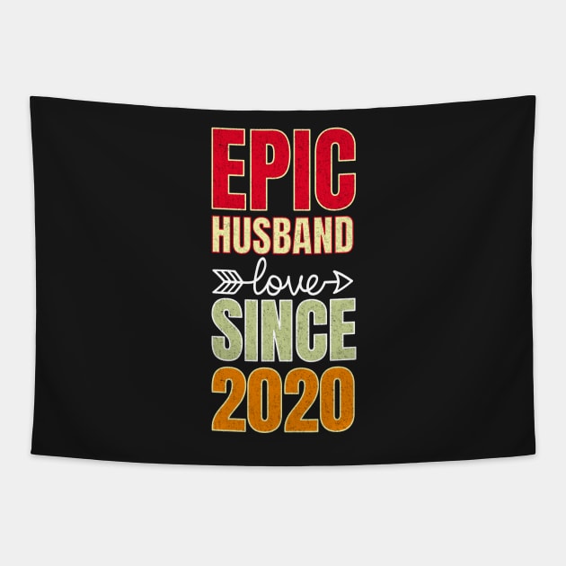 Epic husband since 2020 2nd anniversary gift Tapestry by PlusAdore