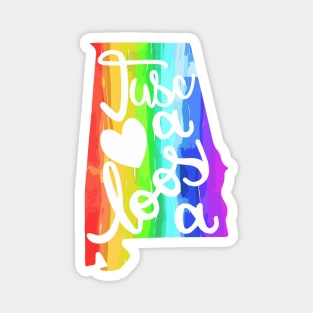 Tuscaloosa Alabama Map Rainbow Pride Magnet