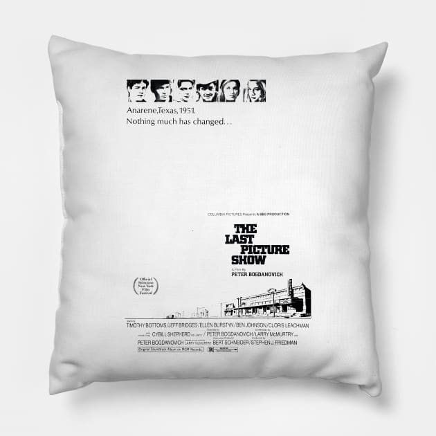 The Last Picture Show Movie Poster Pillow by MovieFunTime