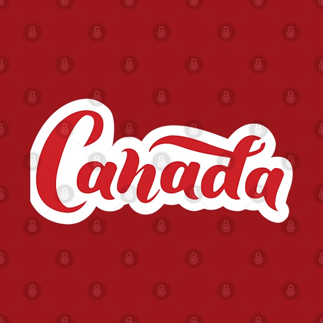 Canada word lettering cursive red by RubyCollection