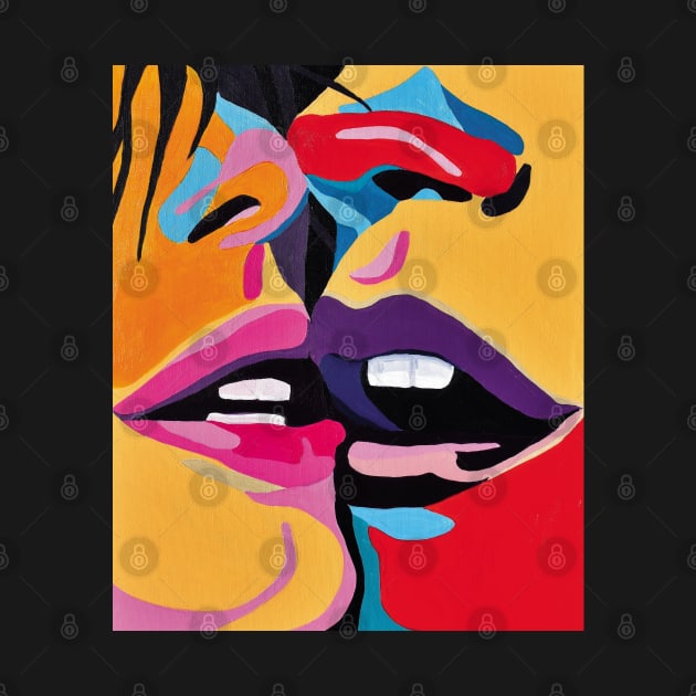 Kiss Popart colorful by PrintsHessin