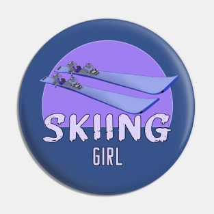 Skiing Girl Pin