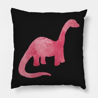 red watercolor brachiosaurus dinosaur Pillow