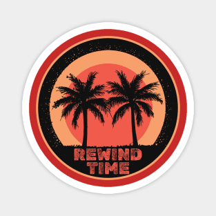Rewind time beneath sunset palms Magnet